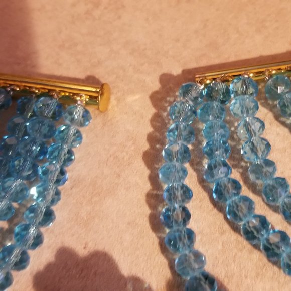 STUNNING 3 PIECE STATEMENT SET VIVID BLUE HANDMADE - Picture 8 of 10